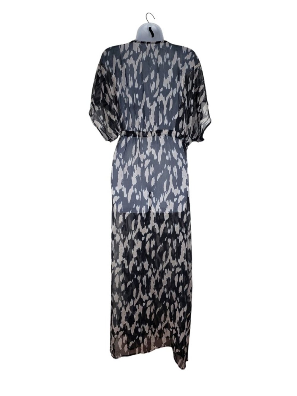 Cupshe Leopard Print Swim Cover-Up Kimono Sheer Open Front Maxi Womens Small - Picture 2 of 8